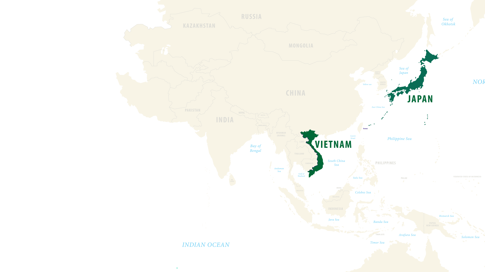 ベトナムの位置がわかる地図
