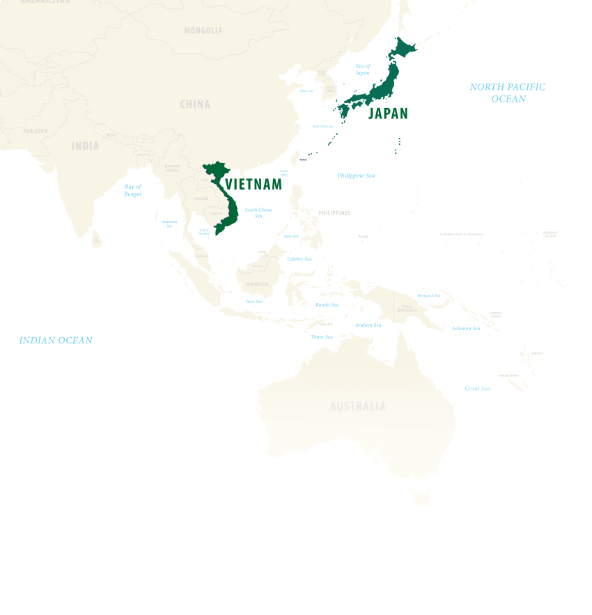 ベトナムの位置がわかる地図
